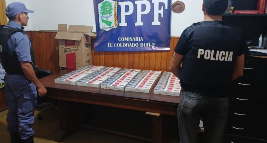 Secuestran un vehículo y cigarrillos sin aval aduanero en El Colorado; hay un detenido