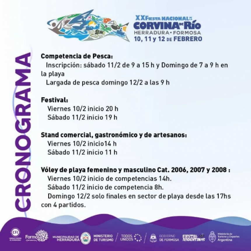 Todo listo para el inicio de la XX Fiesta Nacional de la Corvina de Río