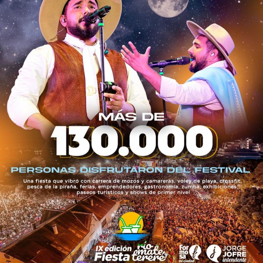 Mas de 130mil personas disfrutaron del Festival del Río Mate y Tereré