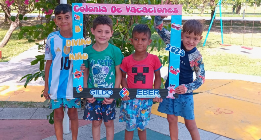LOS NIÑOS DEL B° DIVINO NIÑO A PLENO EN LA COLONIA DE VACACIONES
