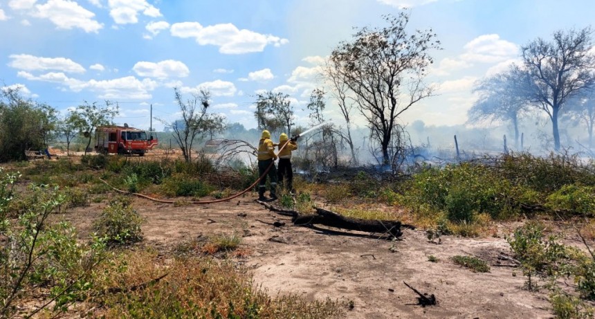 Bomberos controlaron un incendio de pastizales
