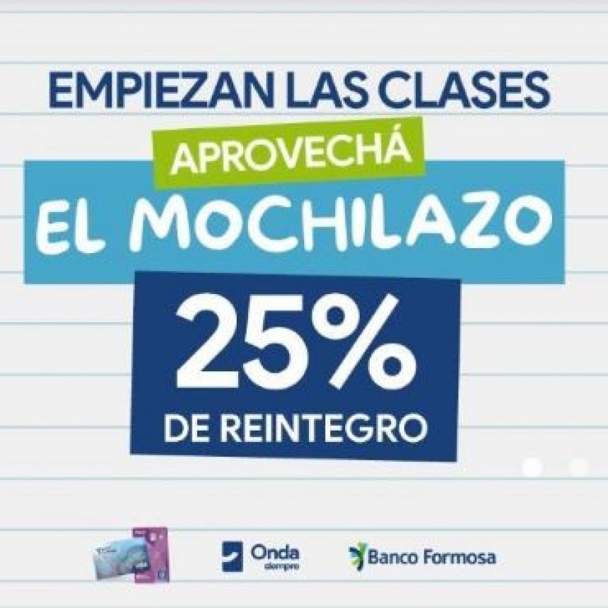 Banco Formosa ofrece dos promociones con tarjetas para las compras escolares