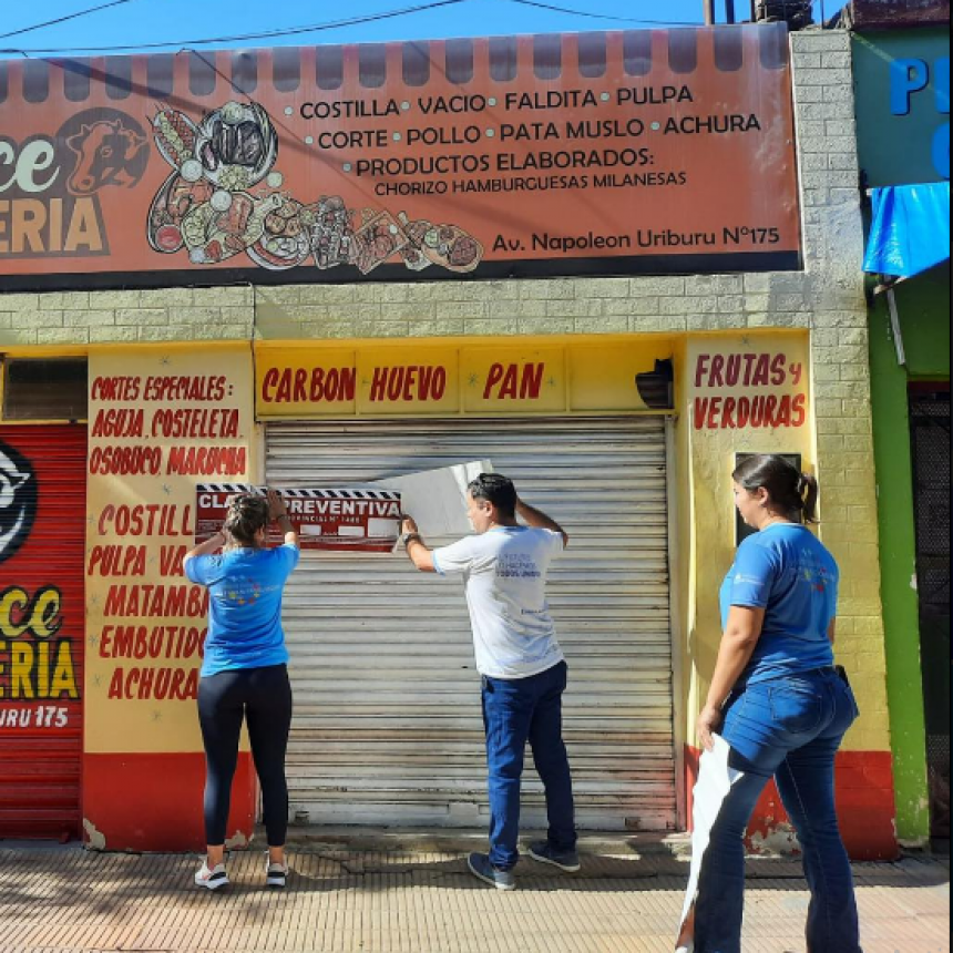 Clausura preventiva de carnicería por la venta de alimentos en mal estado