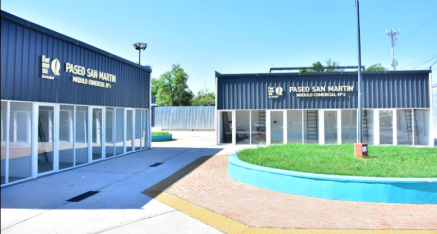 Marcado avance de la obra de construcción del Paseo Comercial San Martín