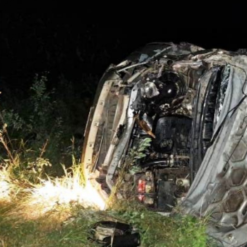 Volcó tras chocar un animal vacuno sobre Ruta Provincial N° 1