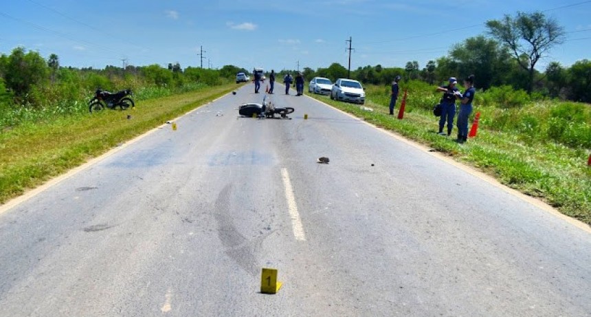 Un muerto en choque de dos motos sobre la RN 86