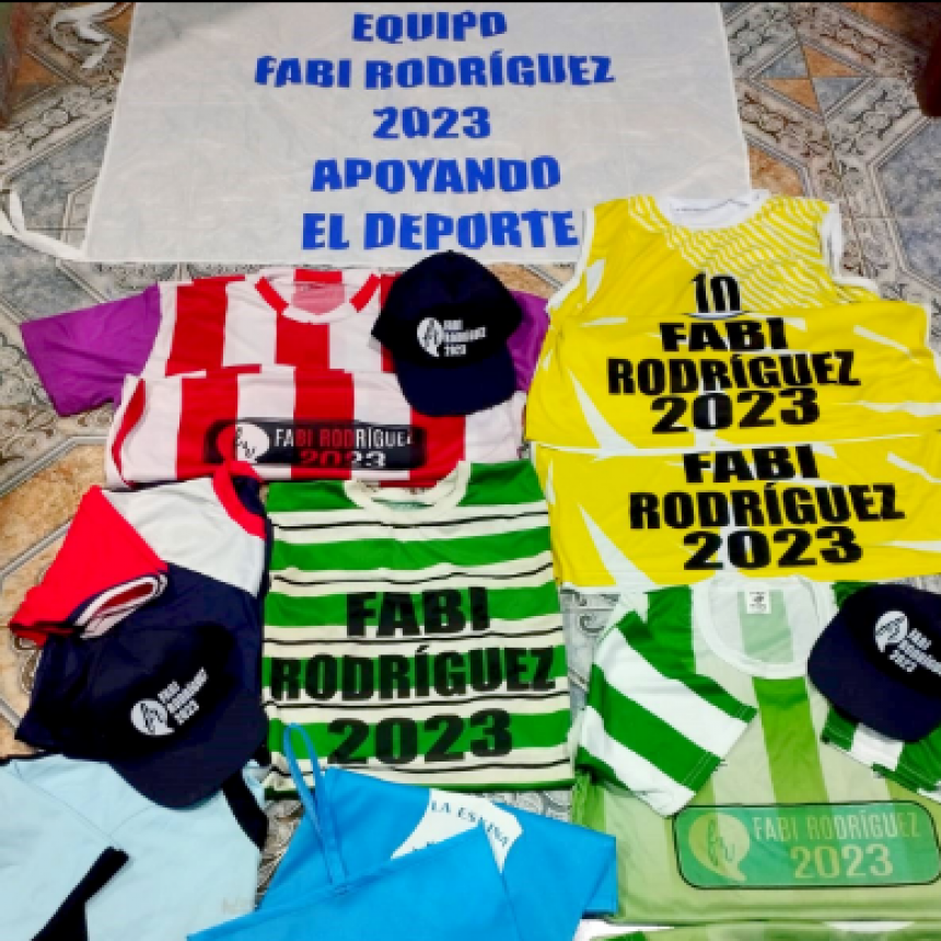 Fabi Rodríguez entregará indumentarias deportivas a equipos de la ciudad
