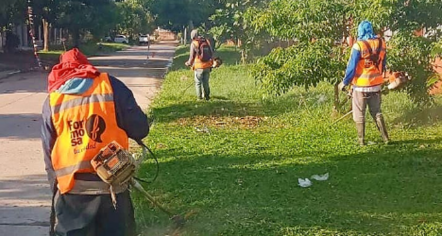 El municipio acentuó el desmalezado en la ciudad luego del fin de semana lluvioso