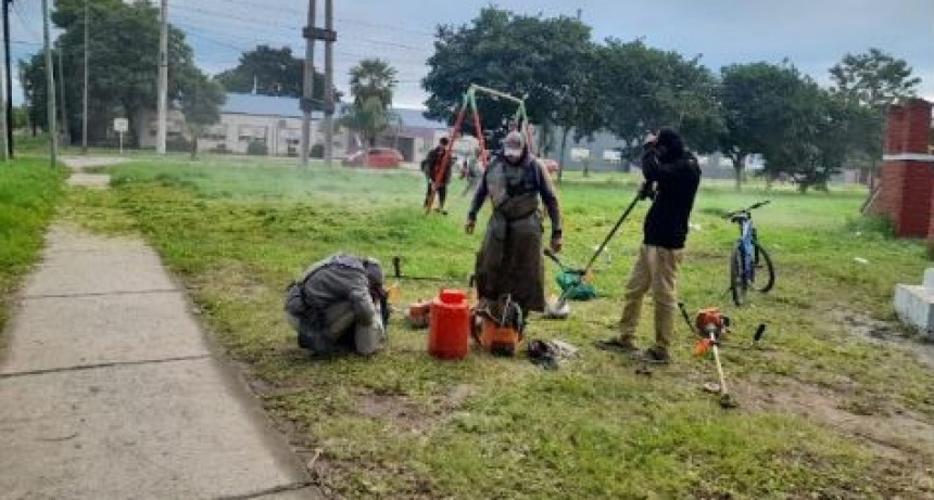 La comuna trabajó en un vasto sector de la ciudad con la puesta a punto de espacios públicos