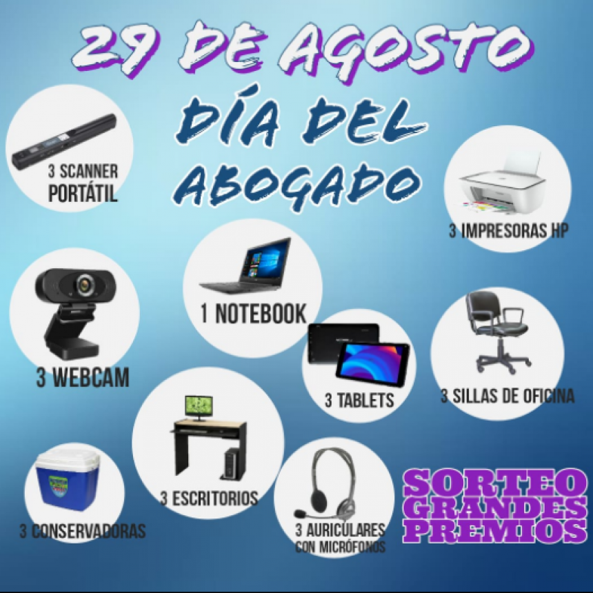 29 de Agosto &ldquo;D&iacute;a del Abogado&rdquo;: Sorteos y Grandes Premios para abogados Matriculados