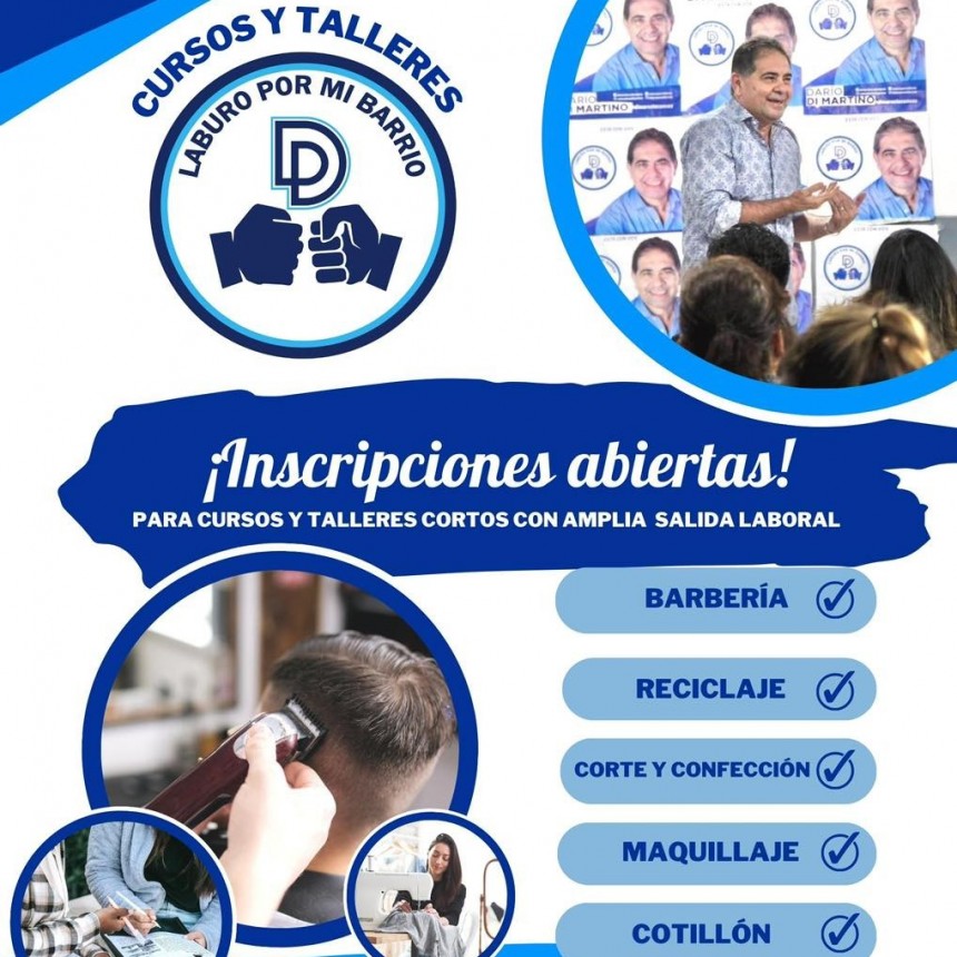 ¡ABIERTAS LAS INSCRIPCIONES PARA LOS CURSOS Y TALLERES DE #LABURO POR MI BARRIO! 👏