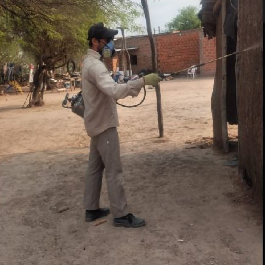 Fuerte trabajo de control de Chagas en Laguna Yema y Los Chirig&uuml;anos
