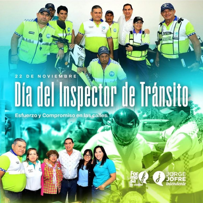 El saludo del intendente Jorge Jofre a todos los inspectores de tránsito en su dia